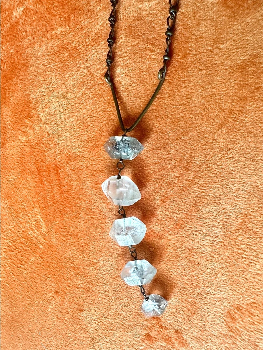 Luiny Brass Crystal Pendant Necklace - Women Jewelry